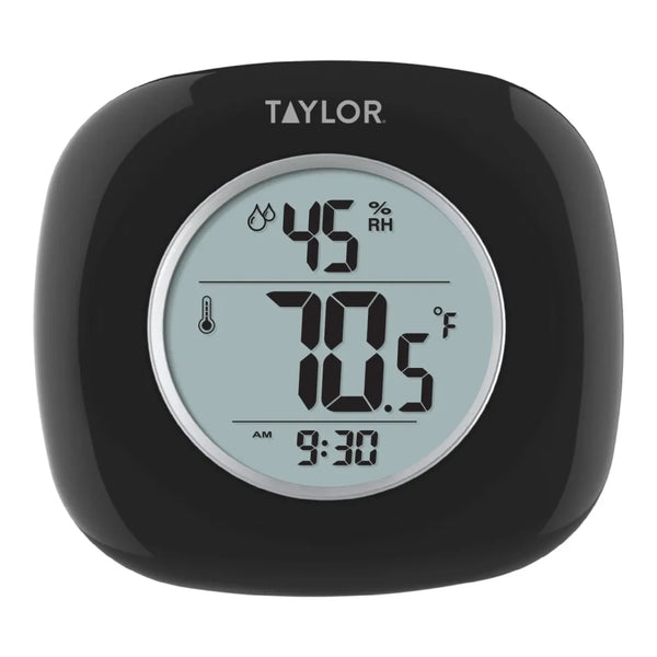 Taylor 1745BK Digital Indoor Thermometer with Hygrometer, 14 to 122 F