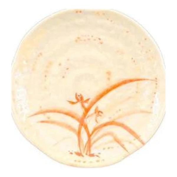 Thunder Group 1806 Gold Orchid 6" Melamine Lotus Shaped Plate, Pack of 12