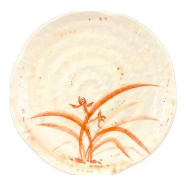 Thunder Group 1807 Gold Orchid 7 1/4" Melamine Lotus Shaped Plate, Pack of 12