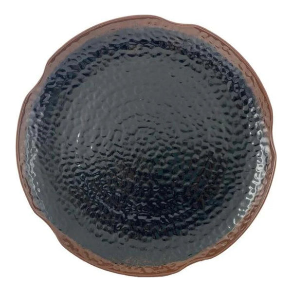 Thunder Group 1814TM Tenmoku 14" Melamine Lotus Shape Plate, Pack of 12