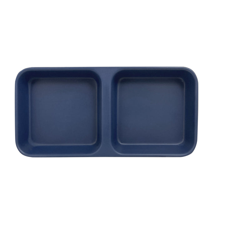 Thunder Group 19002SB Classic Stone Blue 4 oz Melamine Twin Sauce Dish, Pack of 12 2