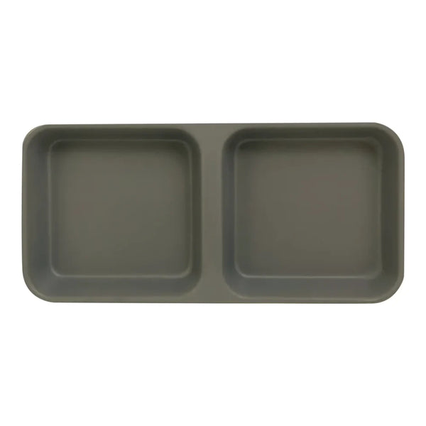 Thunder Group 19002SG Classic Stone Grey 4 oz Melamine Twin Sauce Dish, Pack of 12