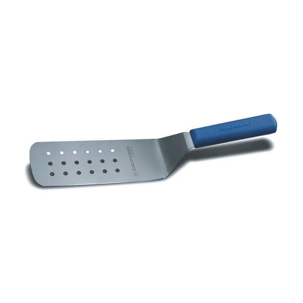 Dexter Russell 19703C Sani-Safe 8" X 3" Perforated Turner Blue Handle PS286-8C-PCP