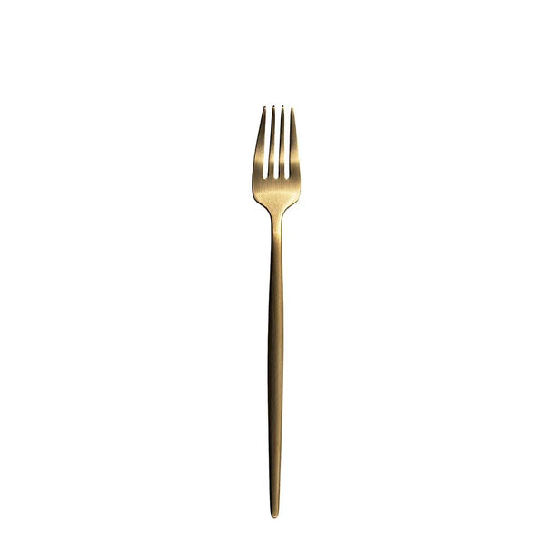 Furtino England Oscar Dessert Fork Matt Gold 18/10 Stainless Steel Dessert Fork 8mm, Pack Of 12