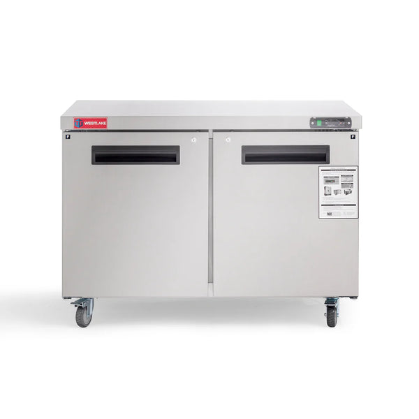 2 Door Undercounter Freezer, 48", Stainless Steel, 12 Cu.ft, 115v, -8°F to 0°F