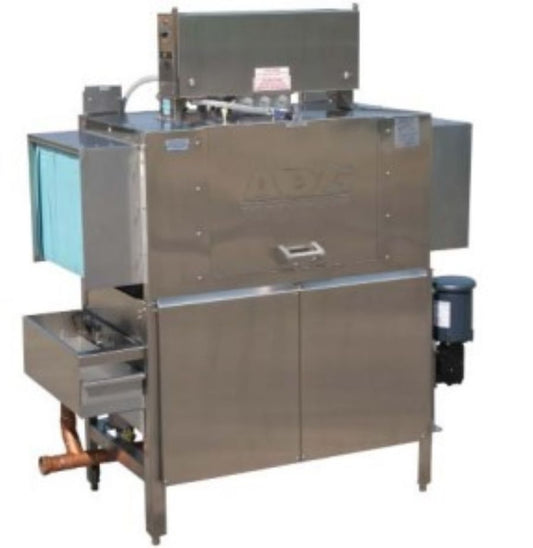 American Dish ADC-44-T L-R Dish Machine 44" Stainless Steel Final Rinse Jets High-Temp Conveyor Tall Hood