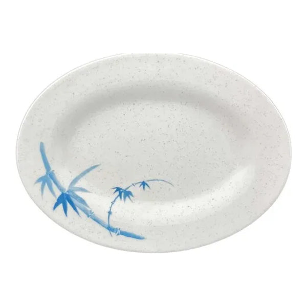 Thunder Group 2008BB Blue Bamboo 8" x 6" Melamine Platter, Pack of 12