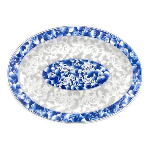 Thunder Group 2008DL Blue Dragon 8" x 6" Melamine Platter, Pack of 12