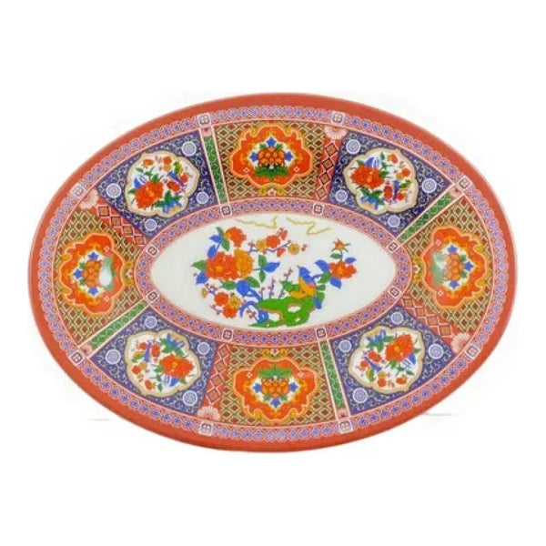 Thunder Group 2008TP Peacock 8" x 6" Melamine Platter, Pack of 12