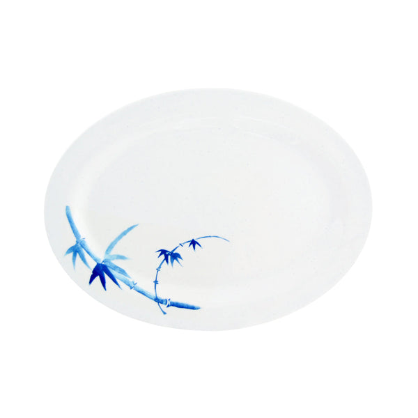 Thunder Group 2009BB Blue Bamboo 9" x 6-5/8" Melamine Platter, Pack of 12