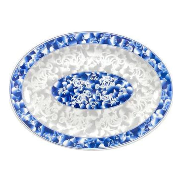 Thunder Group 2009DL Blue Dragon 9" x 6-5/8" Melamine Platter, Pack of 12