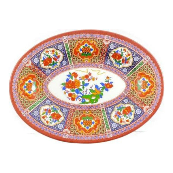 Thunder Group 2010TP Peacock 9-7/8" x 7-1/4" Melamine Platter, Pack of 12