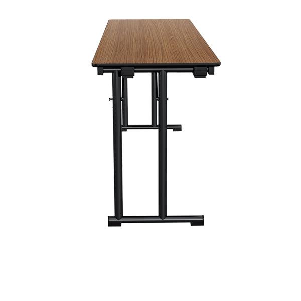 Walnut Class Room Rectangle Table L 120 x W 60 x H 75 cm, MDF Laminated Table Tops With Black Metal Folding Legs.