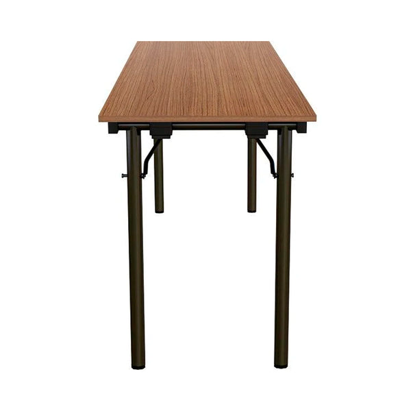 Beechwood Classroom Rectangle Table L 120 x W 60 x H 75 cm, MDF Laminated Table Tops With Black Metal Folding Legs