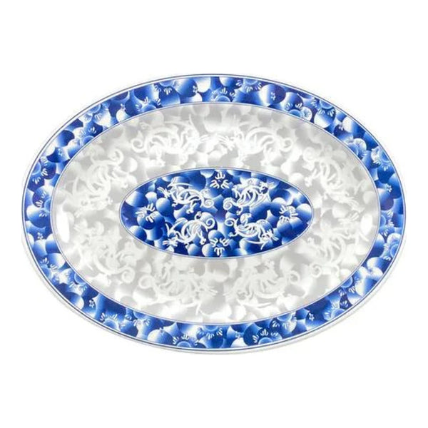 Thunder Group 2016DL Blue Dragon 16" x 11-5/8" Melamine Platter, Pack of 12