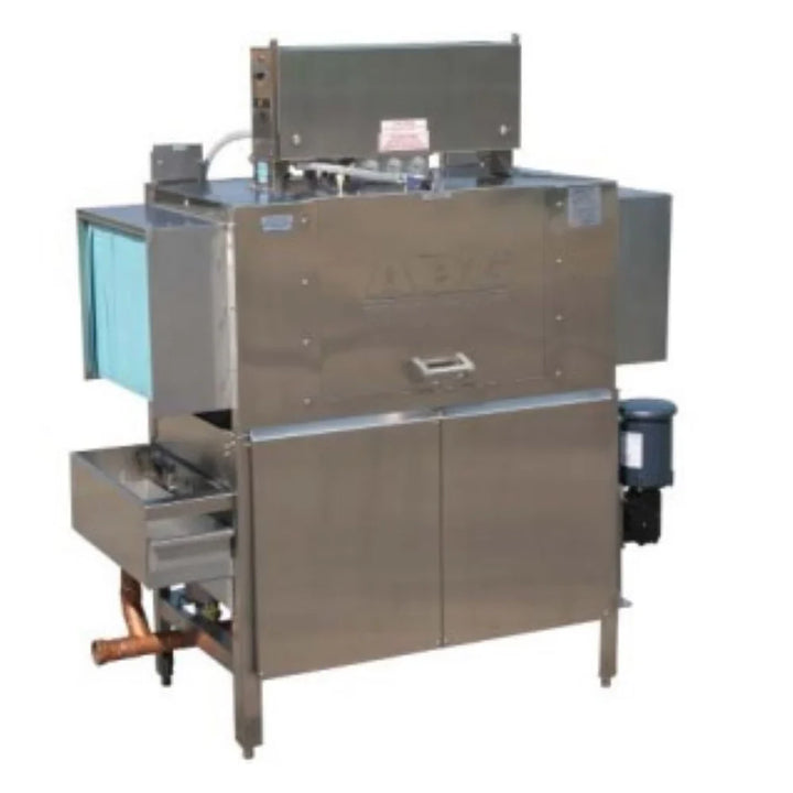 American Dish ADC-44 L-R 44" High Temp Conveyor 208V / 3PH with Built On Booster Dish Machine