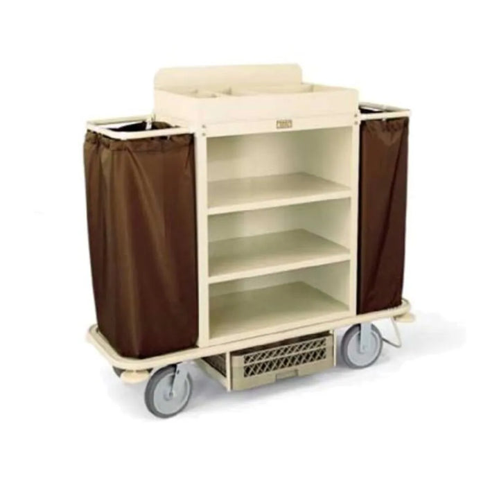 Forbes Industries 2148 58" Housekeeping Cart with Top Tray Organizer, Low-Profile Handles