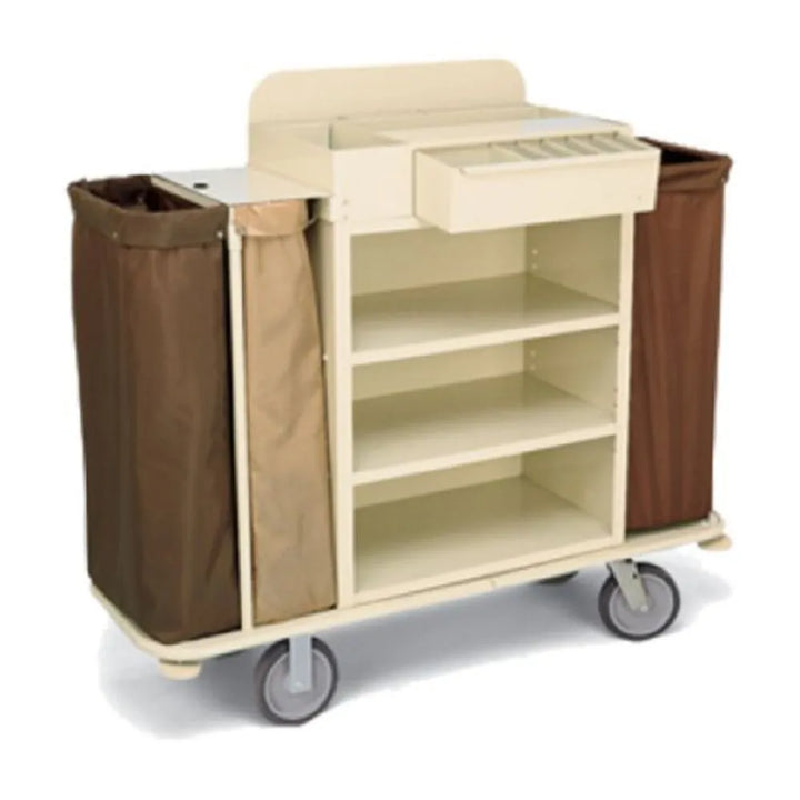 Forbes Industries 2157 30" Housekeeping Cart With Three Shelves Three Bag Style, Low-Profile Handles