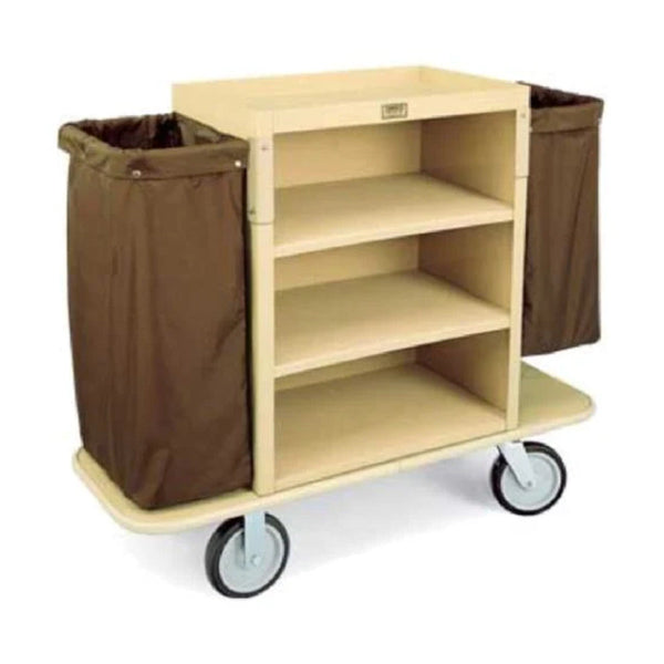 Forbes Industries 2193-36 56" Plastic Housekeeping Cart Three Shelves, Low-Profile Handles - The Horecastore