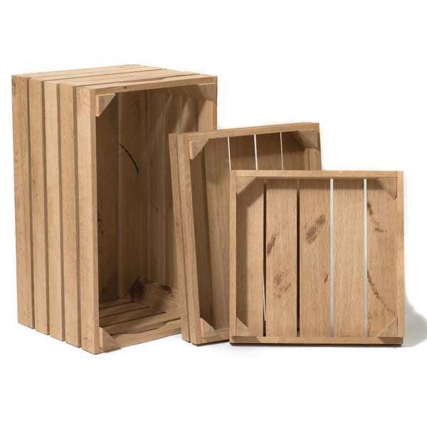 Wundermaxx Lecker Vintage Fruit Box Each Sold Separately, Oak Wood, L 40 x W 30 x H 6 cm