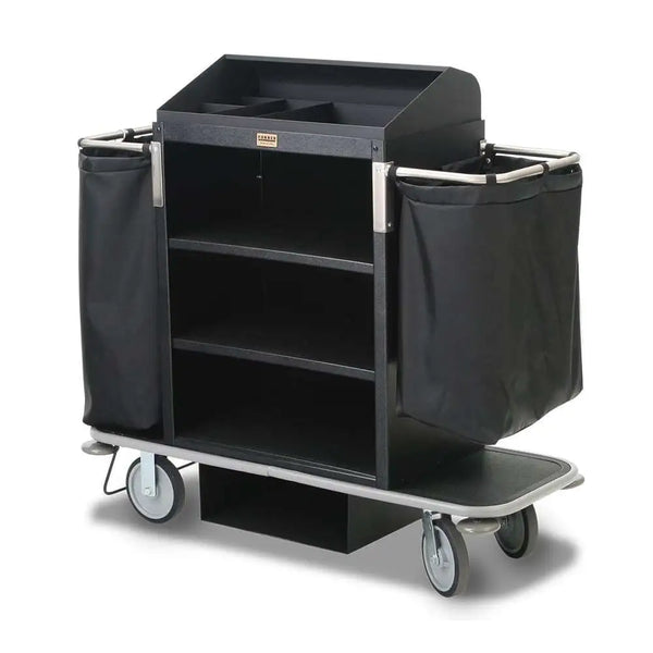 Forbes Industries 2220 20.5" Plastic Compact Housekeeping Cart with Three Shelves Deep Top Tray