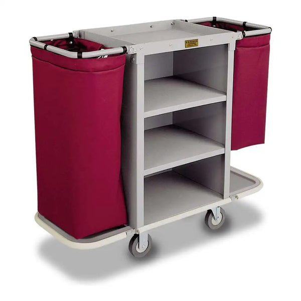 Forbes Industries 2292 50" Compact Plastic Housekeeping Cart Three Shelves