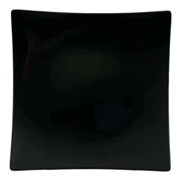 Thunder Group 24012BK Classic Black 12-3/8" x 12-3/8" Square Melamine Flare Plate, Pack of 12