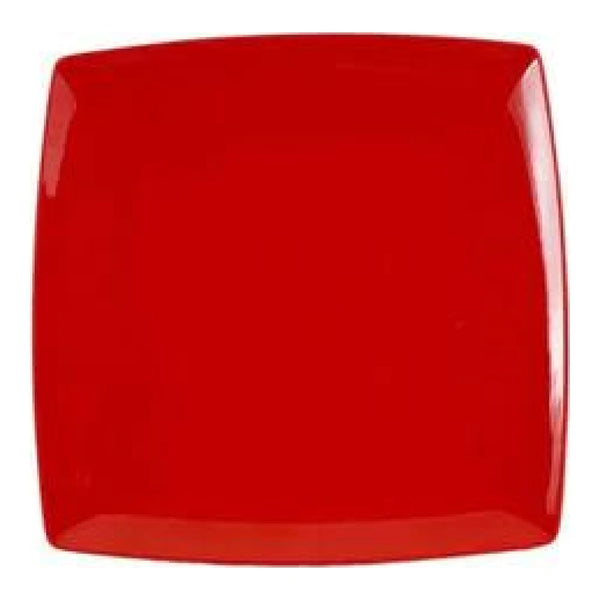 Thunder Group 29007PR Classic Pure Red 7-1/4" x 7-1/4" Melamine Square Plate, Pack of 12