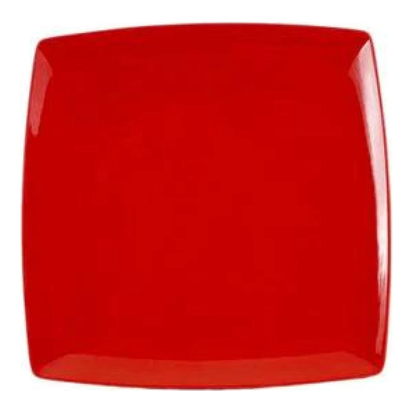 Thunder Group 29009PR Classic Pure Red 9" x 9" Melamine Square Plate, Pack of 12