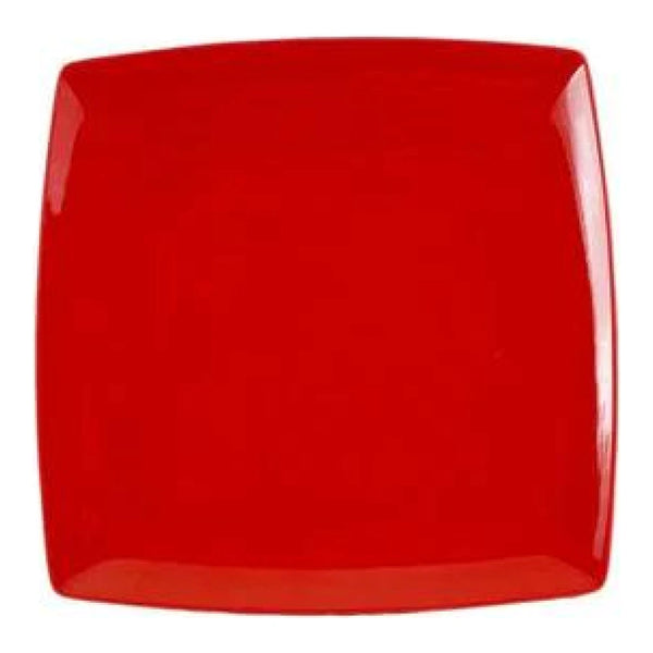 Thunder Group 29010PR Classic Pure Red 10" x 10" Melamine Square Plate, Pack of 12