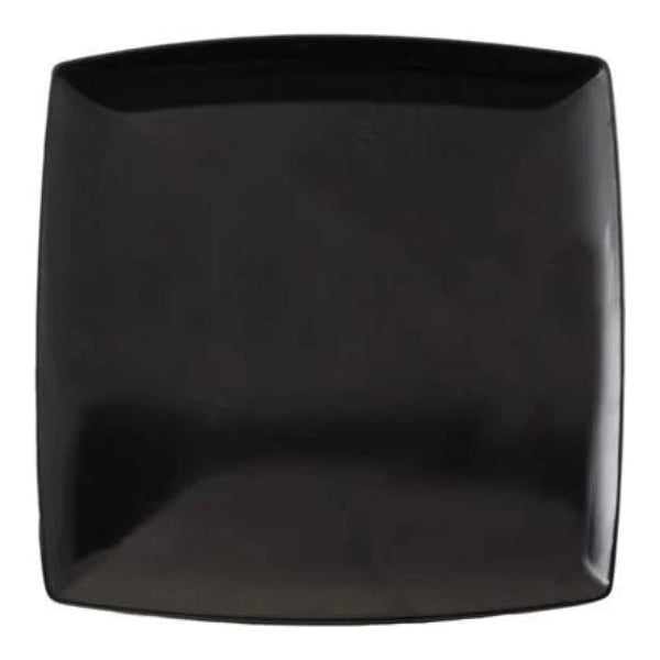 Thunder Group 29012BK Classic Black 12" x 12" Melamine Square Plate, Pack of 12