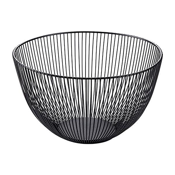 Wire Metal Basket, Fruit Basket L 24.5 x W 24.5 x H 10cm, Fruit Display Basket, Color Black