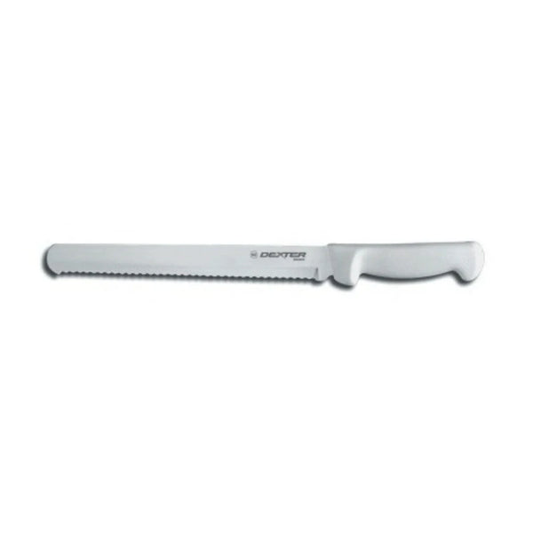 Dexter Russell 31604 Basics 10" Scalloped Slicer White Handle P94804