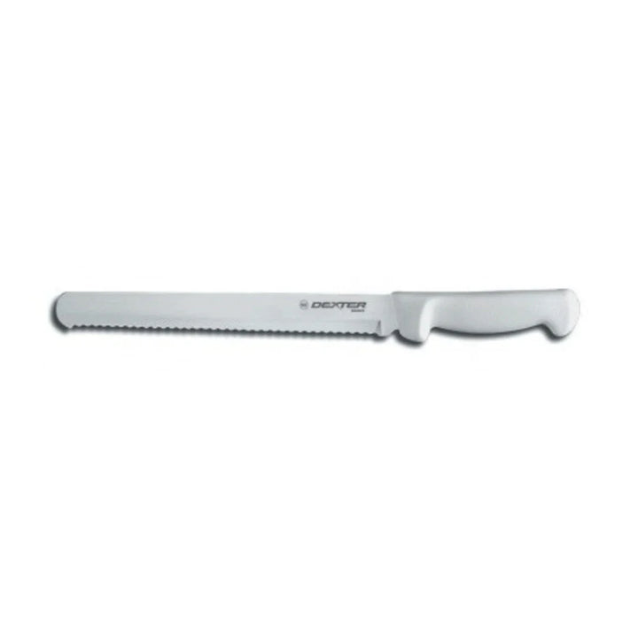 Dexter Russell 31605 Basics 12" Scalloped Slicer White Handle P94805