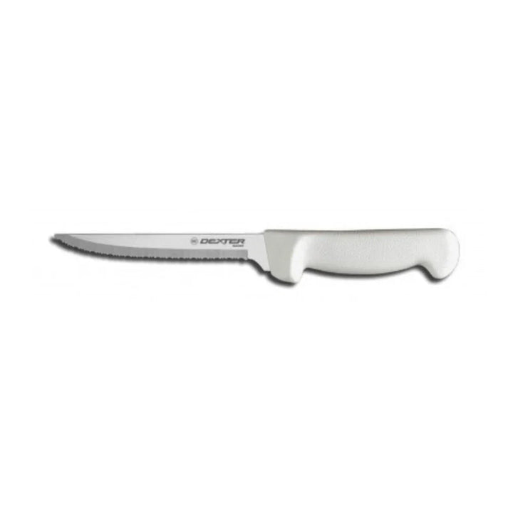 Dexter Russell 31627 Basics 6" Scalloped Utility Knife White Handle P94847