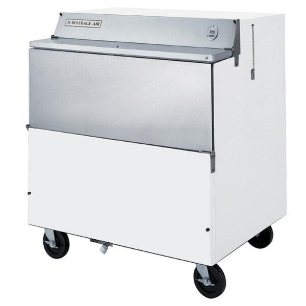 Beverage-Air SMF34HC-1-W-02 34" 1 Sided Forced Air Milk Cooler with Stainless Steel Interior White