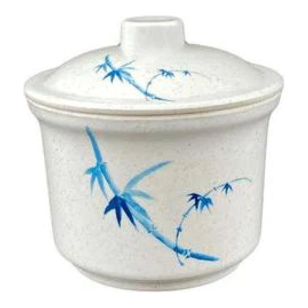 Thunder Group 3504BB Blue Bamboo 14 oz Melamine Chawanmushi Bowl with Lid, Pack of 12