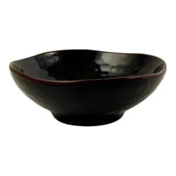 Thunder Group 3705TM Tenmoku 7 oz Melamine Wavy Rice Bowl, Pack of 12