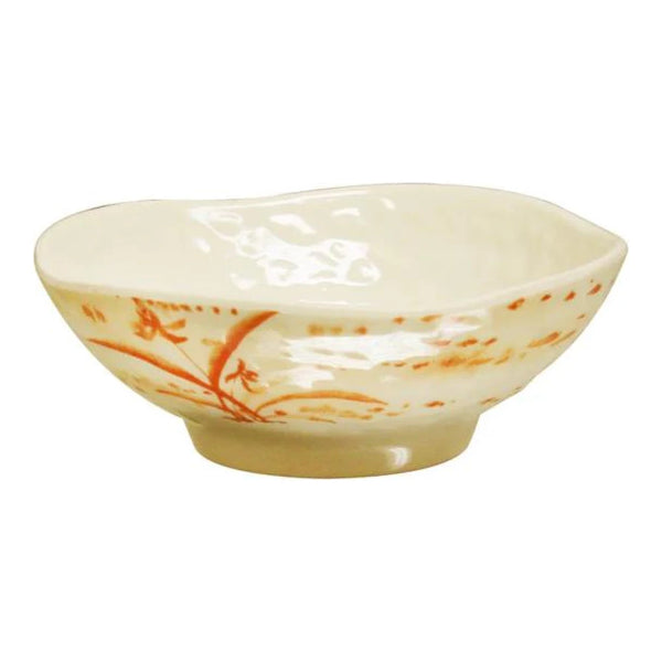 Thunder Group 3705 Gold Orchid 7 oz Melamine Wavy Rice Bowl, Pack of 12