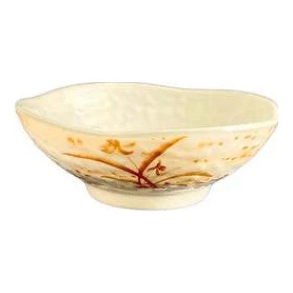 Thunder Group 3706 Gold Orchid 12 1/2 oz Melamine Wavy Rice Bowl, Pack of 12