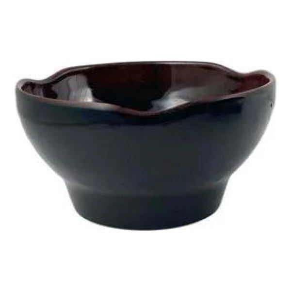 Thunder Group 3706TM Tenmoku 12-1/2 oz Melamine Wavy Rice Bowl, Pack of 12