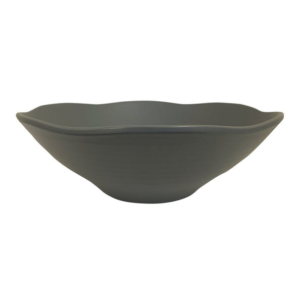 Thunder Group 39093SG Classic Stone Grey 45 oz Melamine Wavy Soup Bowl, Pack of 12