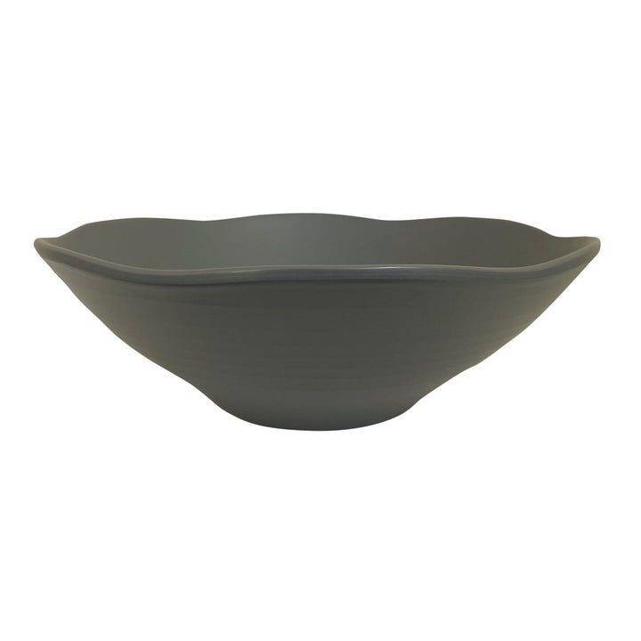 Thunder Group 39093SG Classic Stone Grey 45 oz Melamine Wavy Soup Bowl, Pack of 12