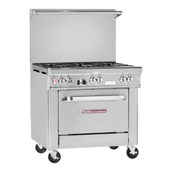 Southbend 436A-3C Ultimate Natural Gas Range 36” Charbroiler With Convection Oven Base 128000 BTU