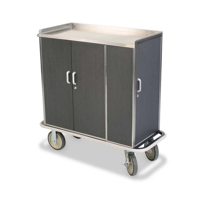 Forbes Industries 4403 47.5" Beverage Restocking Cart Laminate Cabinet Finished 3-sided Top Tray