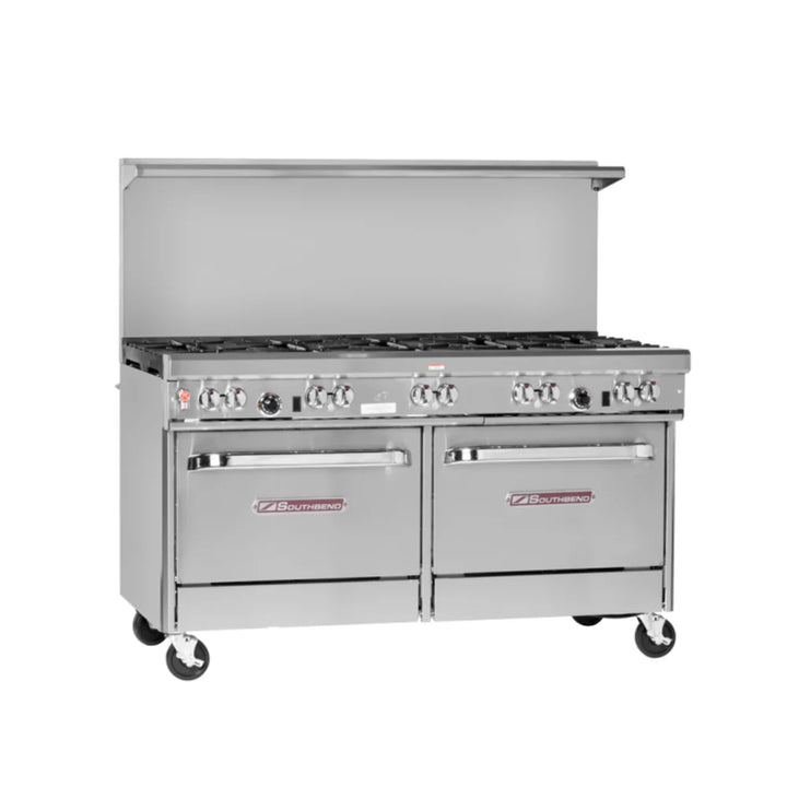 Southbend 4601AA-5L Ultimate Natural Gas Range 60”, 9 Burners, Standard Grates With 2 Convection Oven Base 375000 BTU