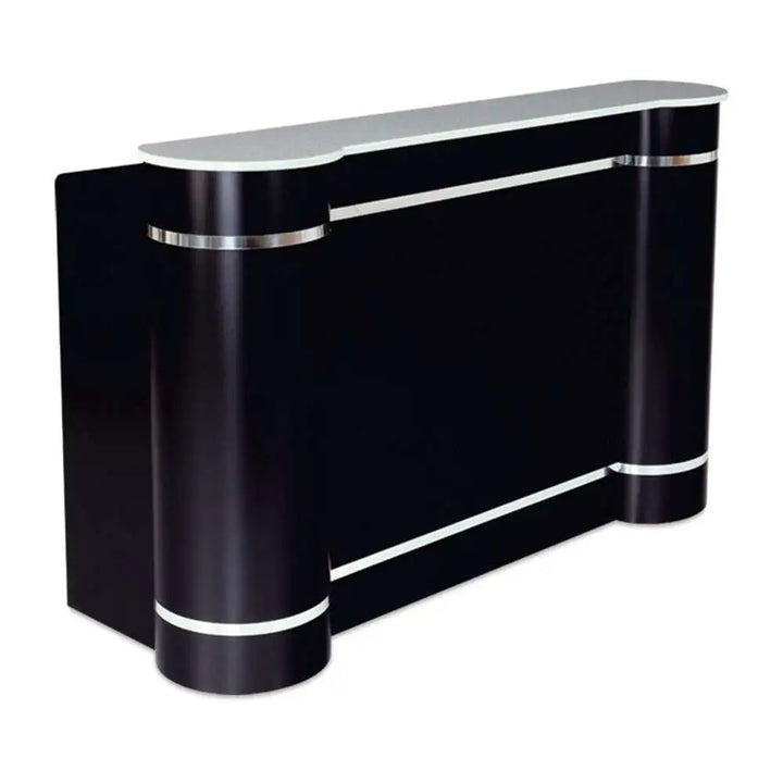 Forbes Industries 4875-6 75" Mobile Bar Contemporary Shape With Two Inlaid Accent Strips - The Horecastore