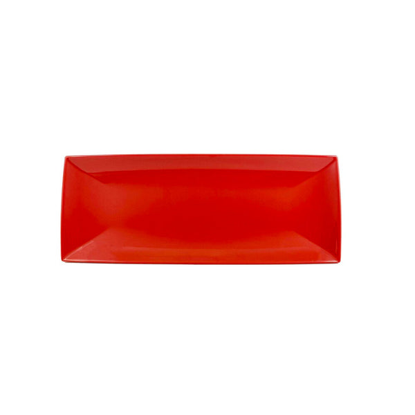 Thunder Group 49208PR Classic Pure Red 20" x 8" Melamine Rectangle Tray, Pack of 12