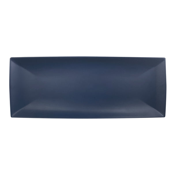 Thunder Group 49208SB Classic Stone Blue 20" x 8" Melamine Rectangle Tray, Pack of 12