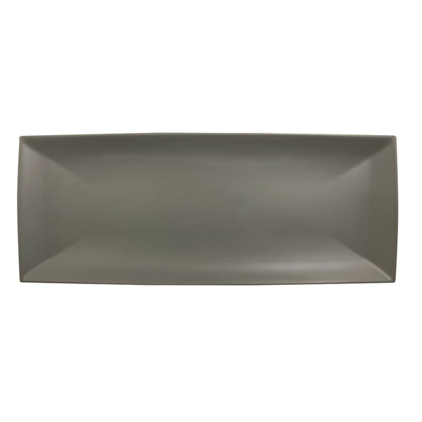 Thunder Group 49208SG Classic Stone Grey 20" x 8" Melamine Rectangle Tray, Pack of 12